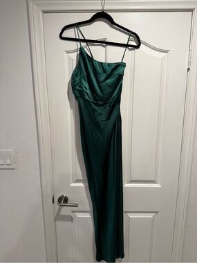 Billy J Emerald Green Satin Maxi Dress AU Size 8
